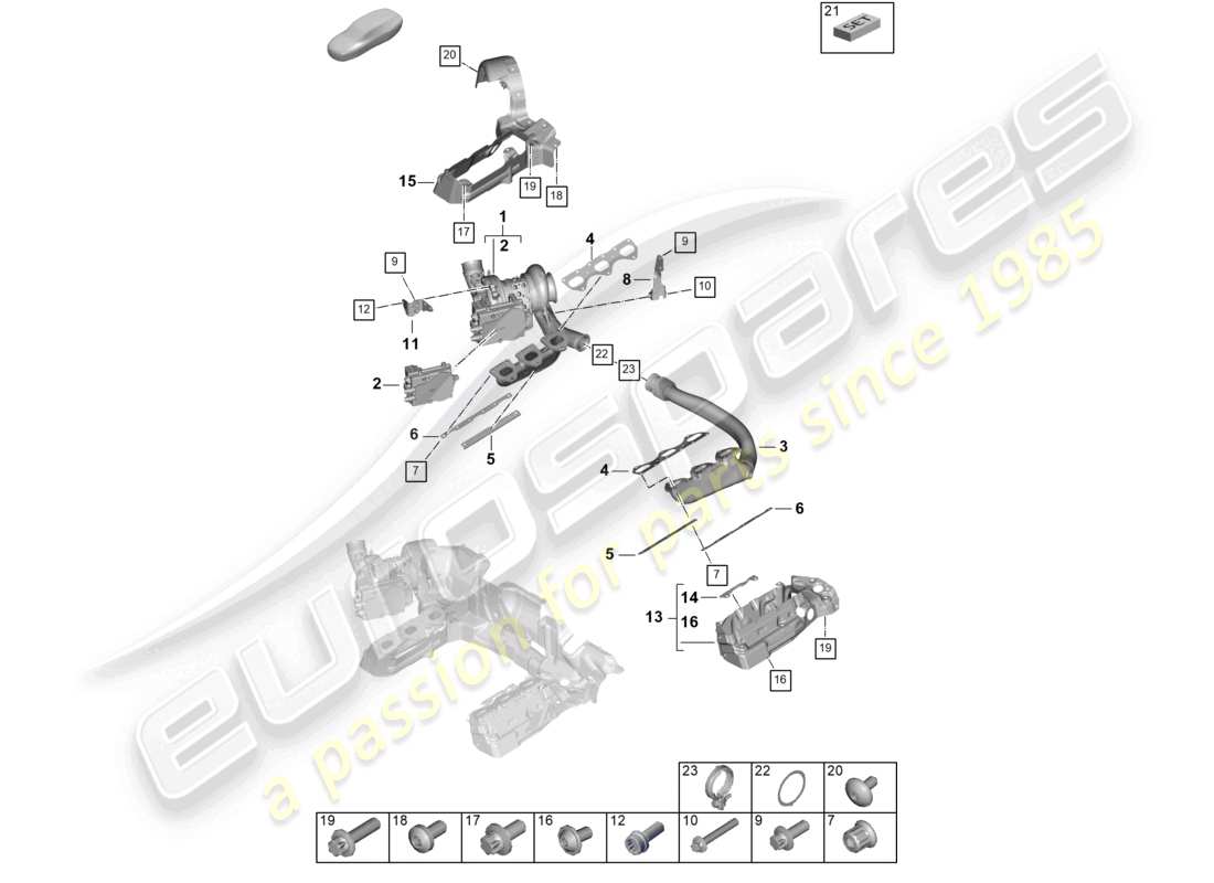 a part diagram from the porsche 992 parts catalogue