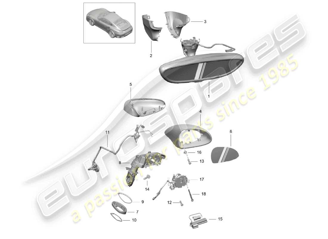 a part diagram from the porsche 991 parts catalogue