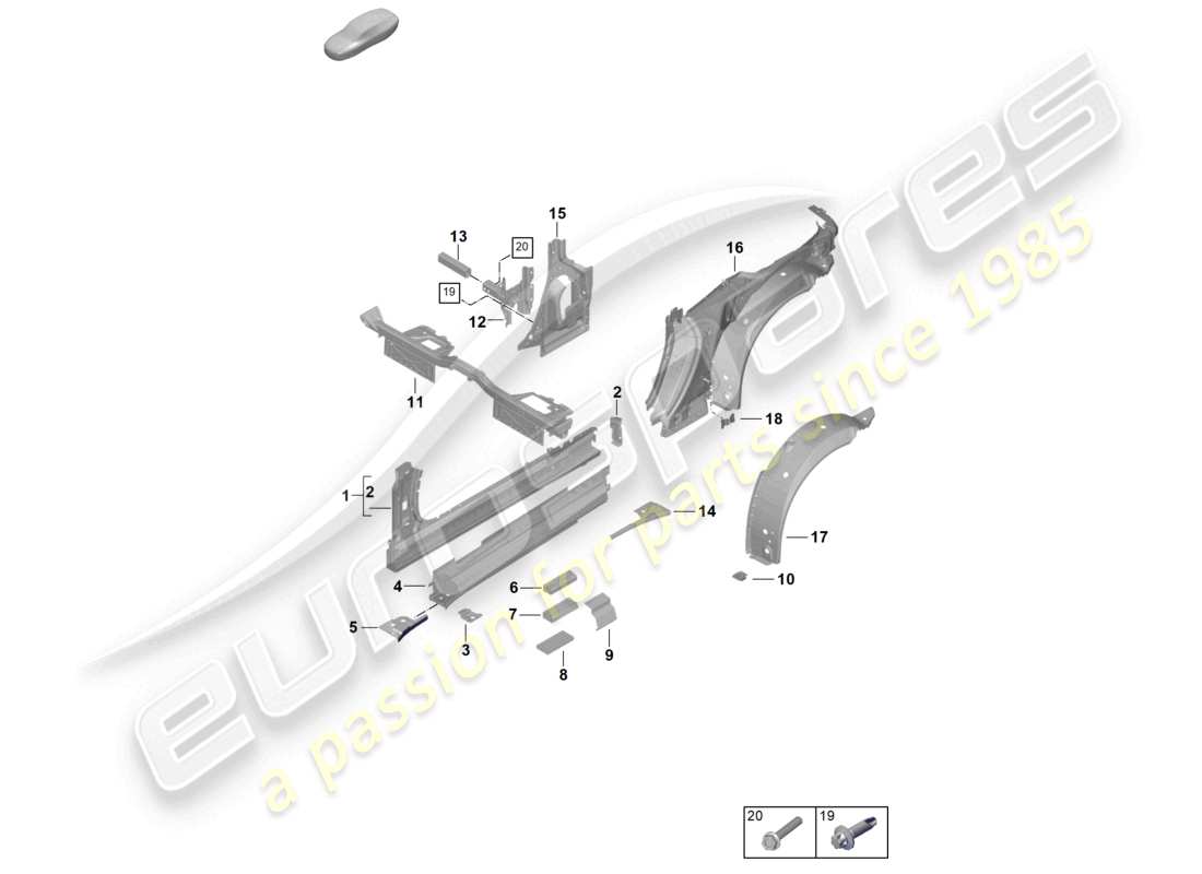 VIEW PARTS DIAGRAMS FROM THE PORSCHE 992 PARTS CATALOGUE a part diagram from the porsche 992 parts catalogue