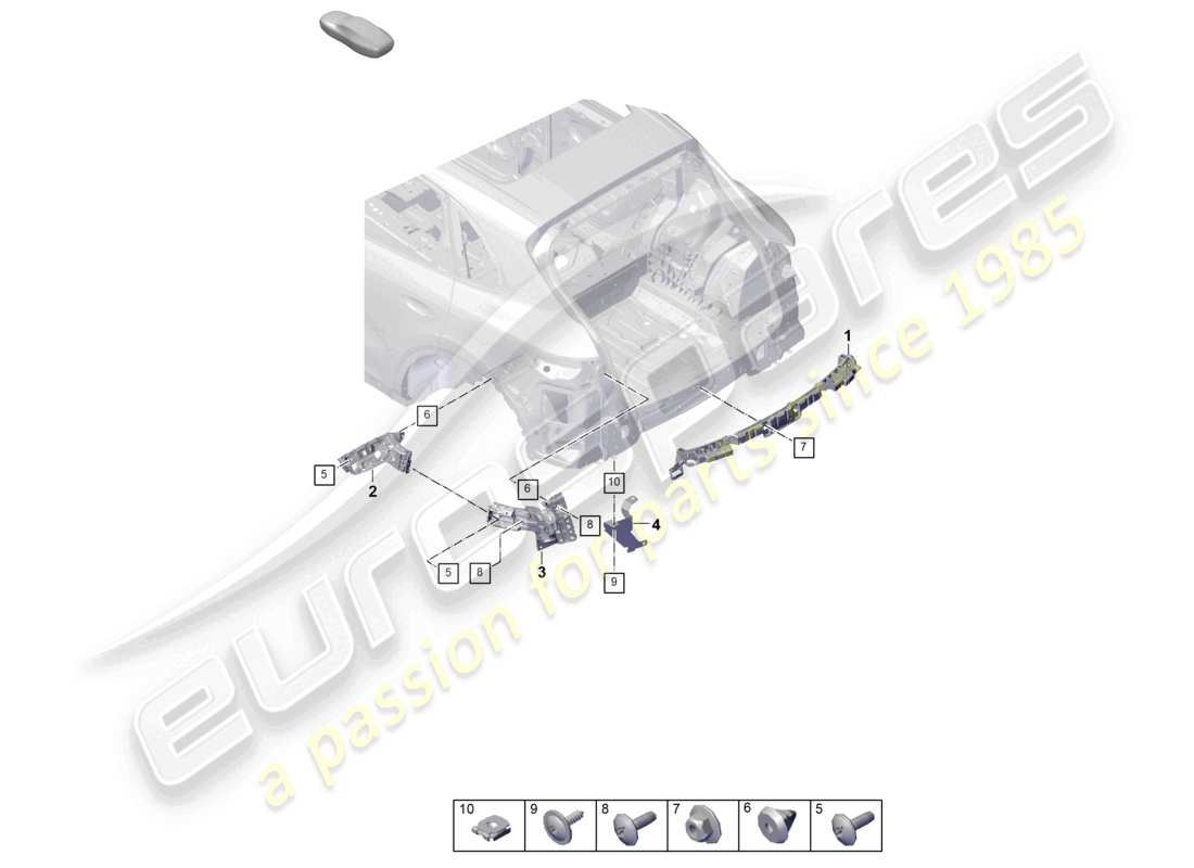 VIEW PARTS DIAGRAMS FROM THE PORSCHE CAYENNE PARTS CATALOGUE a part diagram from the porsche cayenne parts catalogue