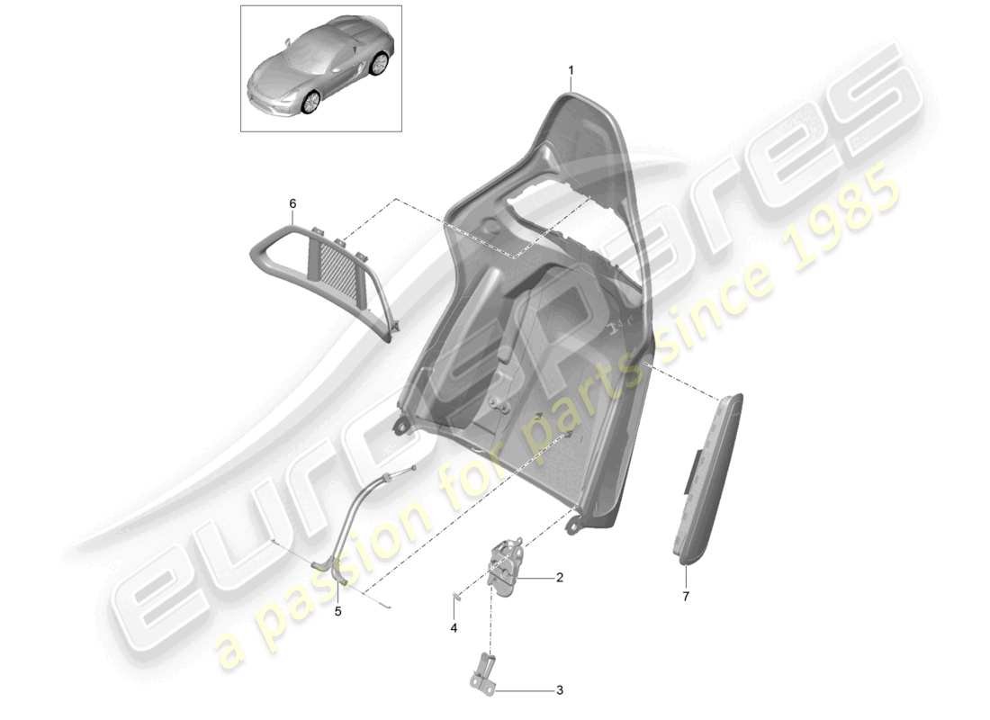 VIEW PARTS DIAGRAMS FROM THE PORSCHE BOXSTER PARTS CATALOGUE a part diagram from the porsche boxster parts catalogue