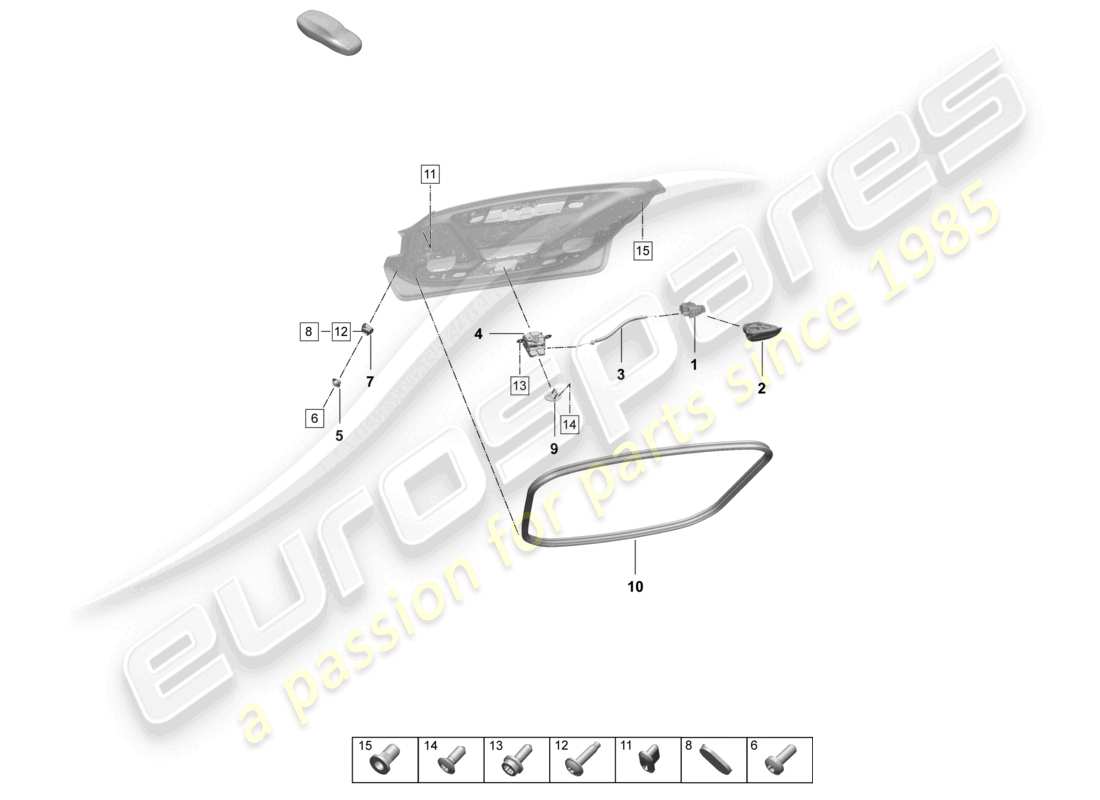VIEW PARTS DIAGRAMS FROM THE PORSCHE TAYCAN PARTS CATALOGUE a part diagram from the porsche taycan parts catalogue
