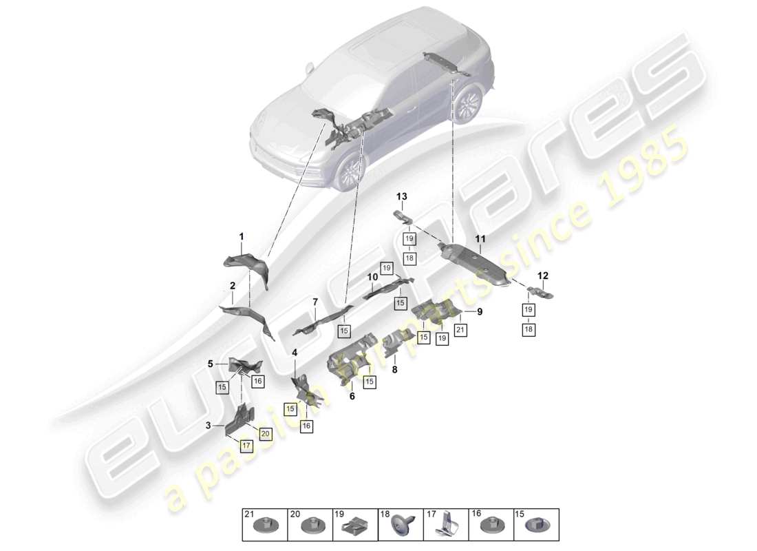 a part diagram from the porsche cayenne parts catalogue