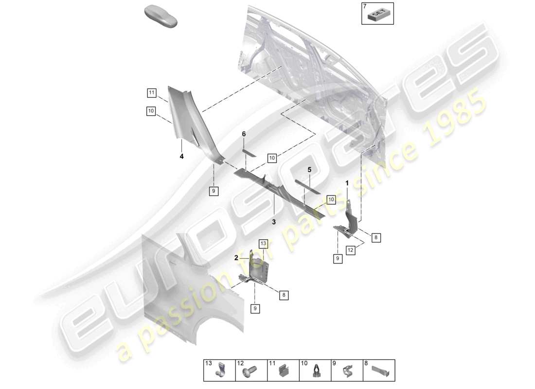 a part diagram from the porsche cayenne parts catalogue