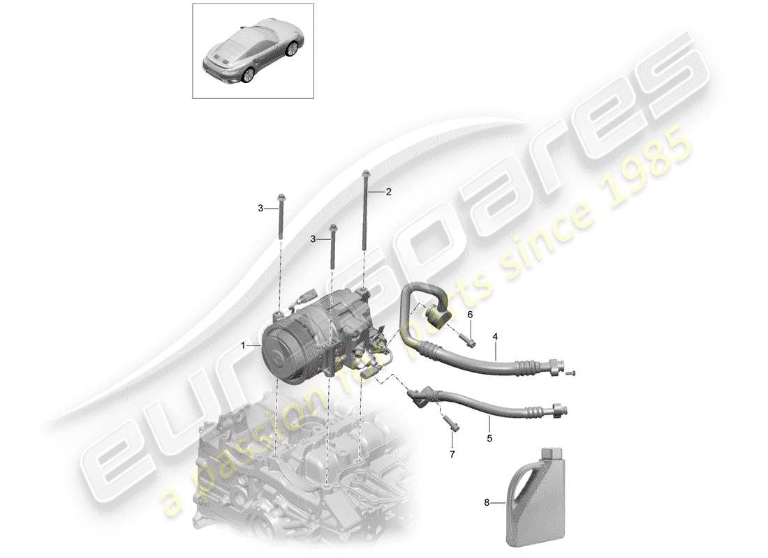a part diagram from the porsche 991 parts catalogue