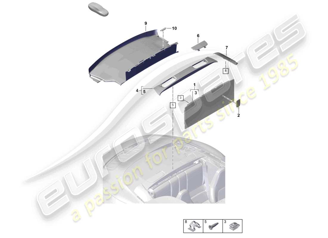 VIEW PARTS DIAGRAMS FROM THE PORSCHE 992 PARTS CATALOGUE a part diagram from the porsche 992 parts catalogue