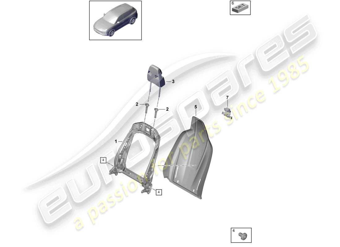 a part diagram from the porsche cayenne parts catalogue