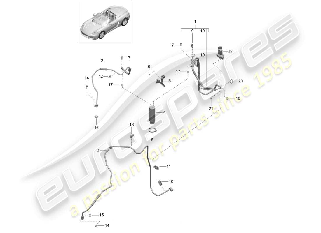 a part diagram from the porsche boxster parts catalogue