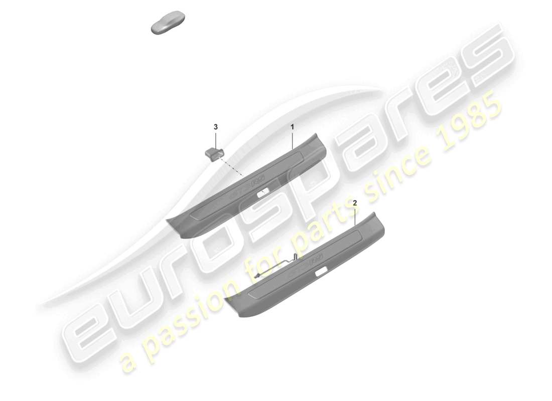 porsche 2024 (992-2 gt3/rs/st) entry strip with lettering parts diagram