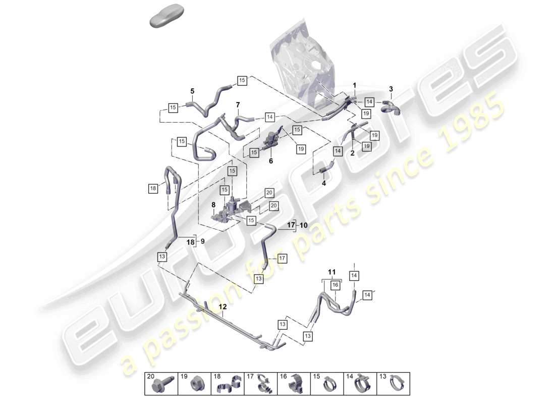 porsche 2026 (cayenne e3 pa) heater front high-temperature circuit for vehicles with hybrid drive part diagram