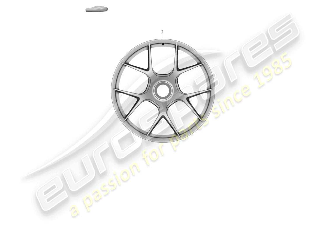 porsche 2023 (992-1 gt3/rs/st) alloy wheel with central locking part diagram