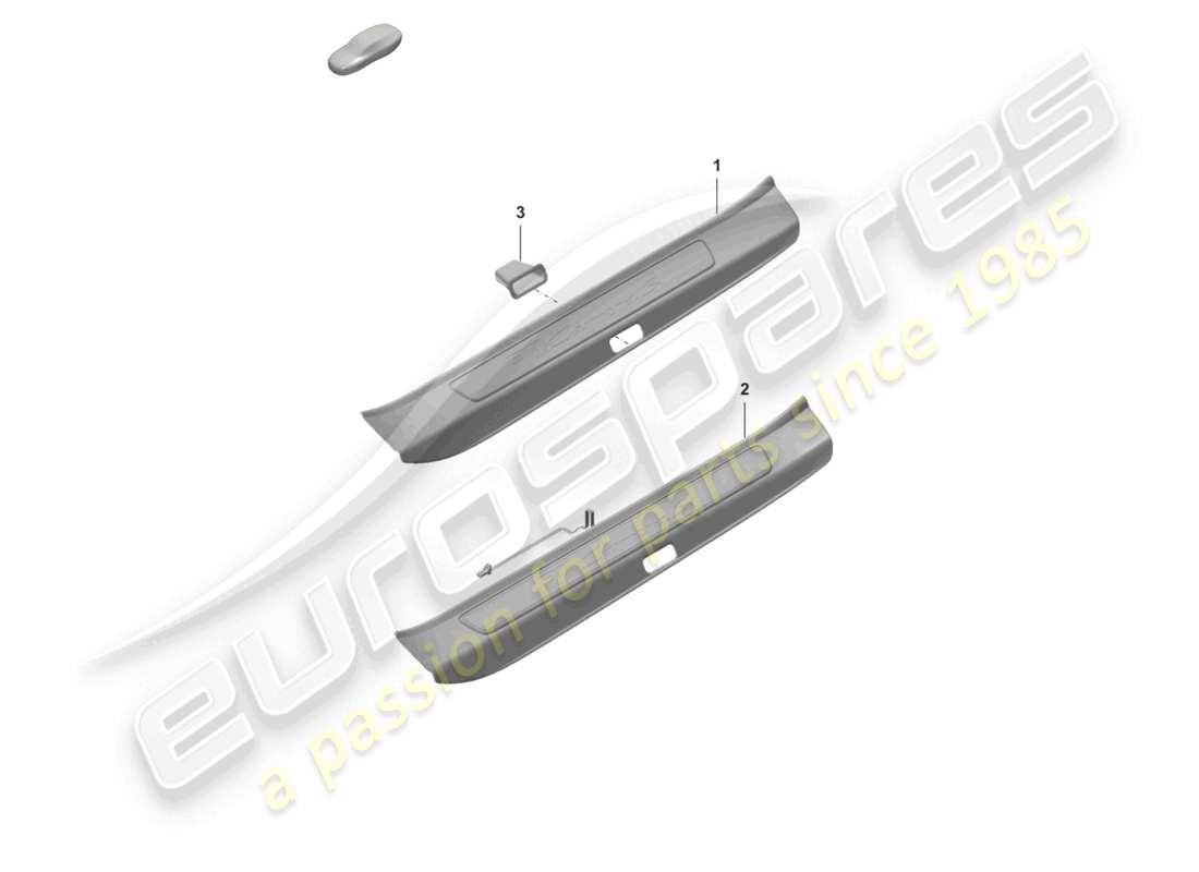 porsche 2025 (992-2 gt3/rs/st) entry strip with lettering parts diagram