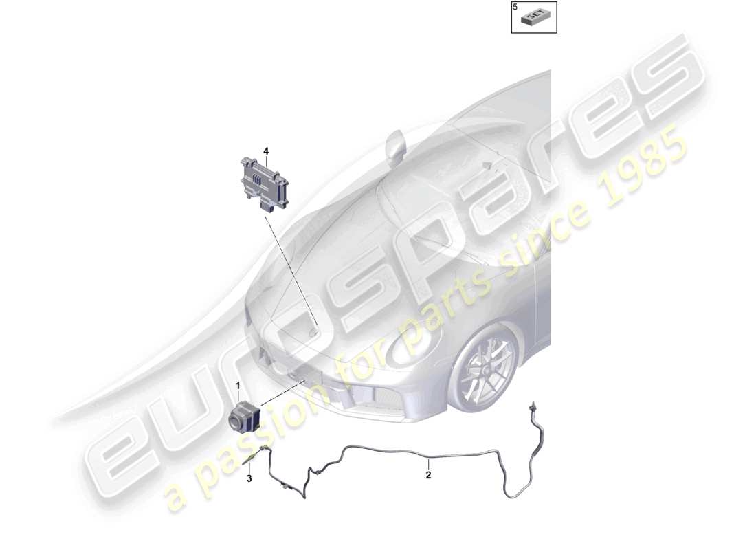 porsche 2026 (992-2) camera for night-vision system individual parts for vehicles with night vision system part diagram
