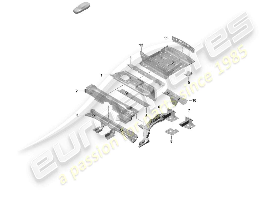 porsche 2025 (cayenne e3 pa) bottom plate rear rear end part diagram