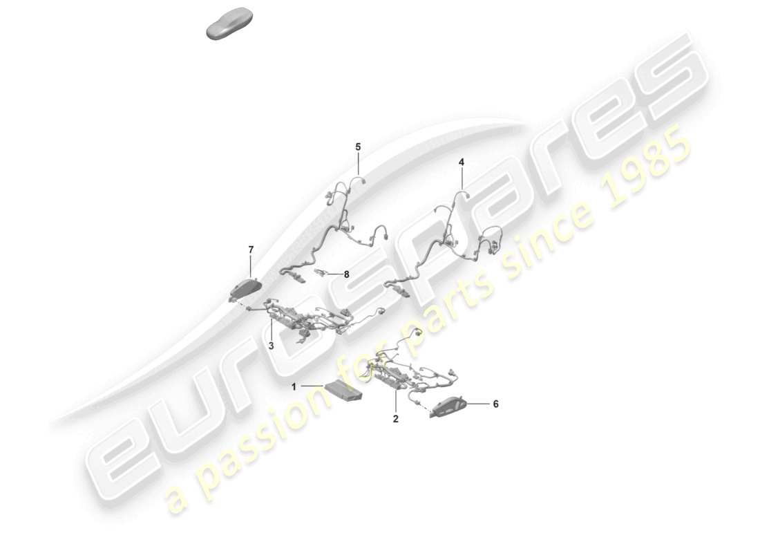 porsche 2021 (992-1 gt3/rs/st) electrics sports seat plus for models with electrically adjustable 18-way seats part diagram