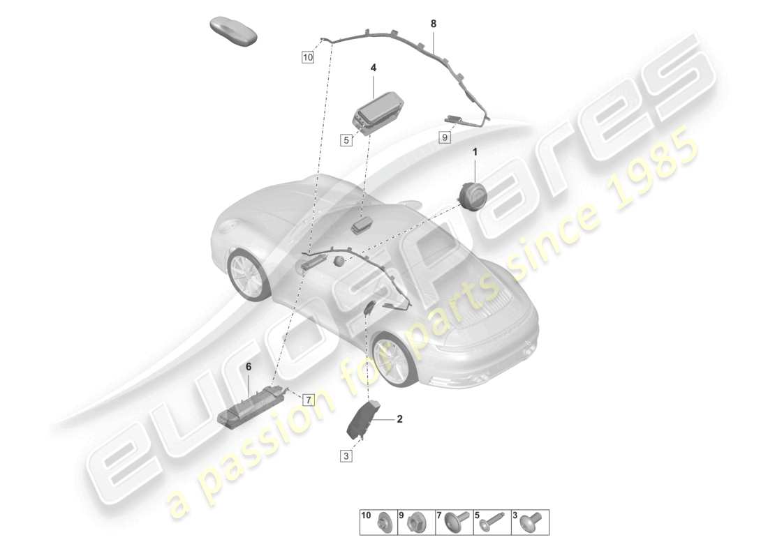 porsche 2022 (992-1 turbo / s) airbag part diagram