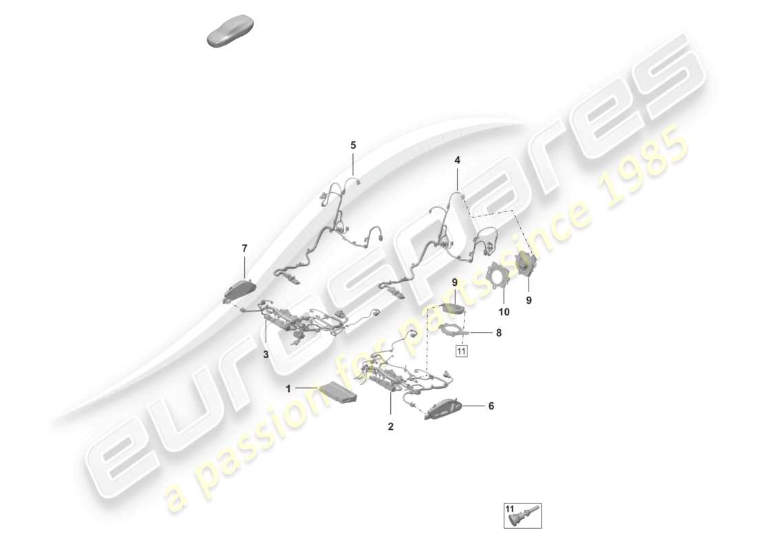 porsche 2022 (992-1 turbo / s) electrics sports seat sports seat plus for vehicles with electric 14-way seat adjustment for models with electrically adjustable 18-way seats part diagram