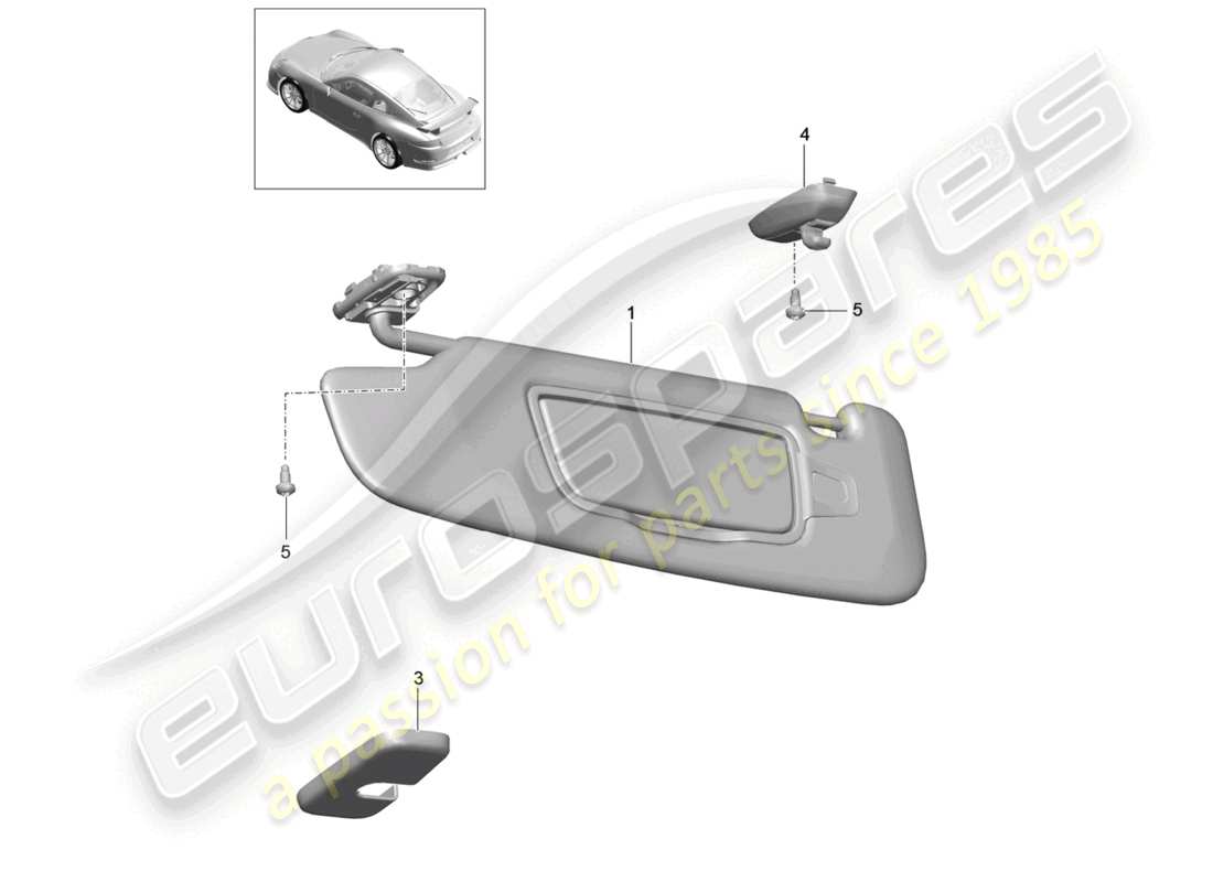 porsche 2021 (991-2 r/gt3/rs) sun vizors d >>- mj 2014 part diagram