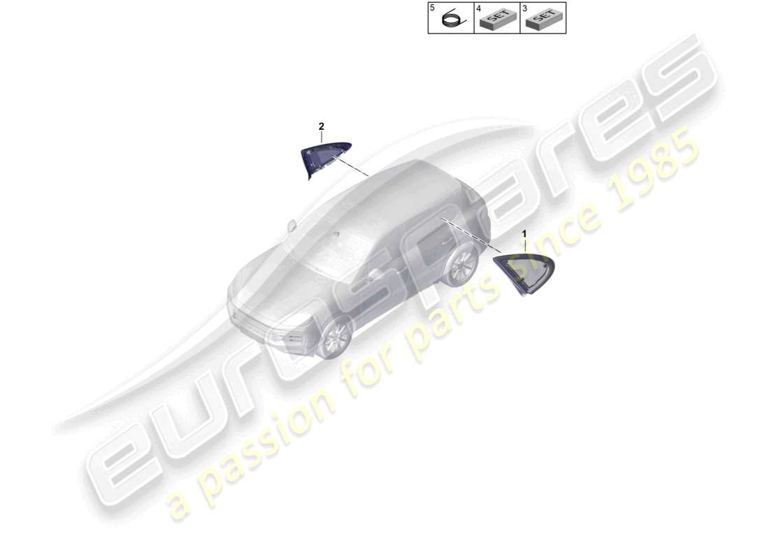 porsche 2026 (cayenne e3 pa) side window rear parts diagram