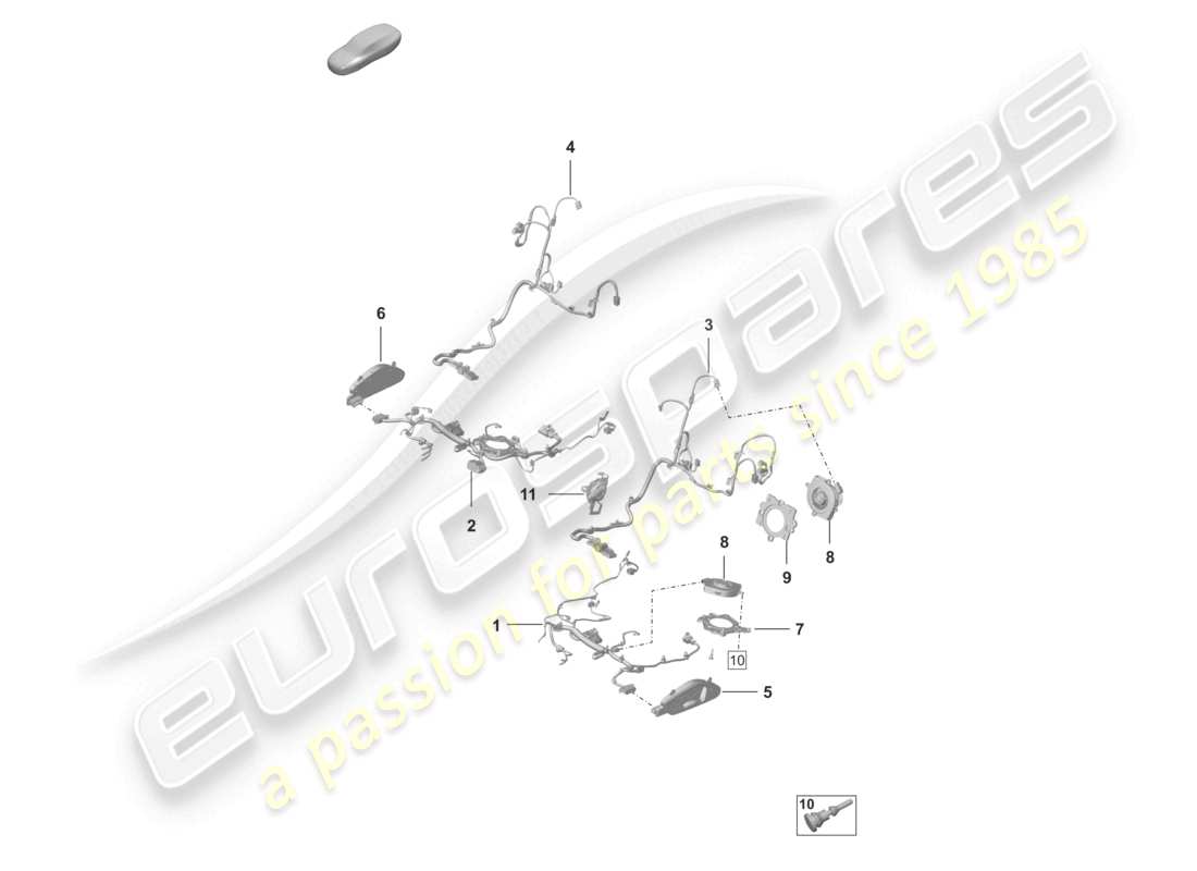 porsche 2020 (992-1 turbo / s) electrics sports seat sports seat plus standard seat part diagram