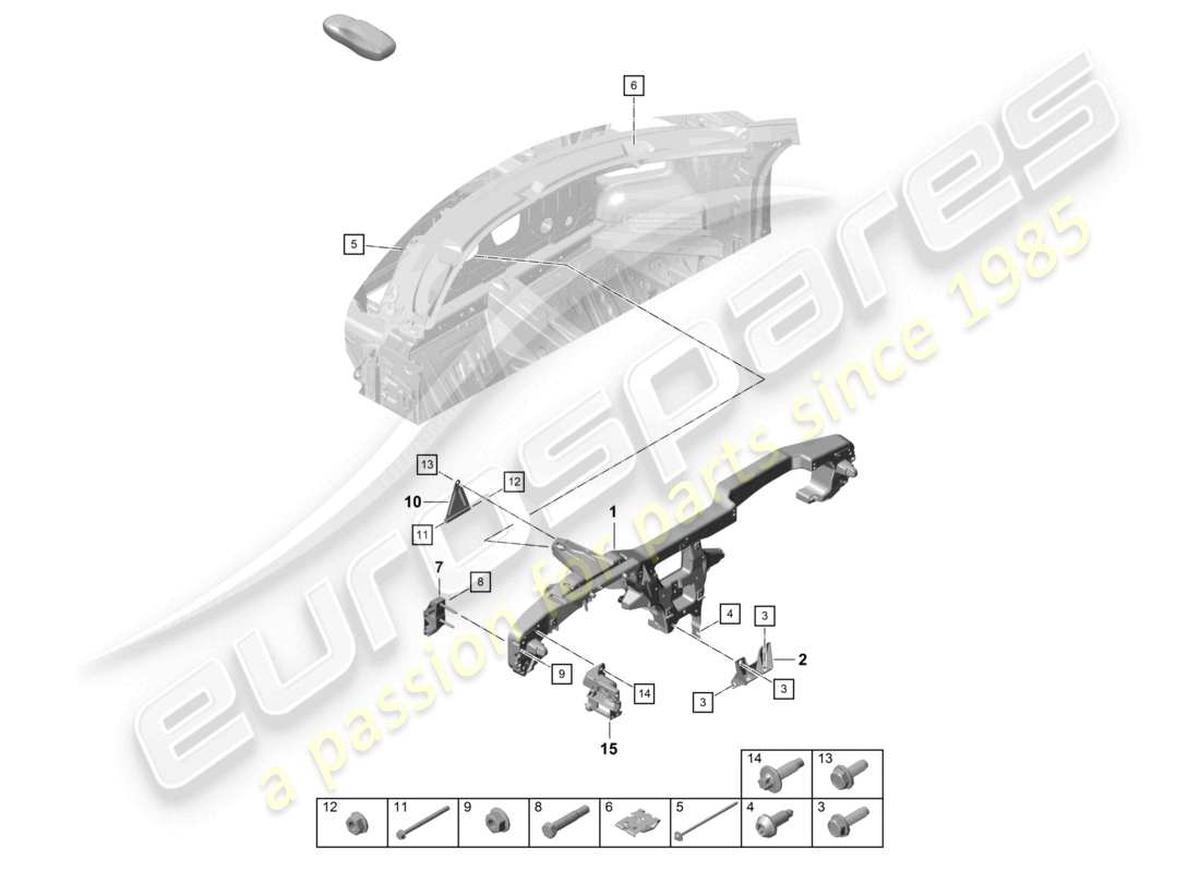 porsche 2021 (718 cayman gt4) retaining frame dashboard parts diagram