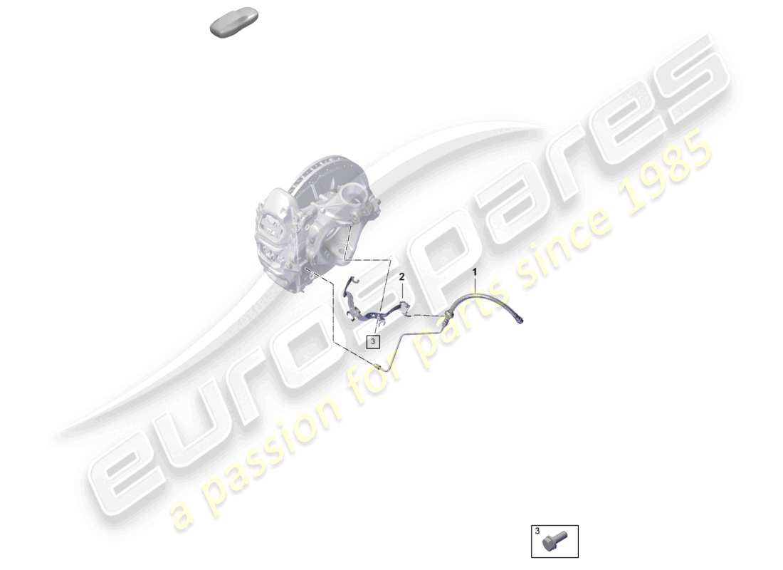 porsche 2024 (992-2) brake pipe/hose from brake hose to brake caliper housing part diagram