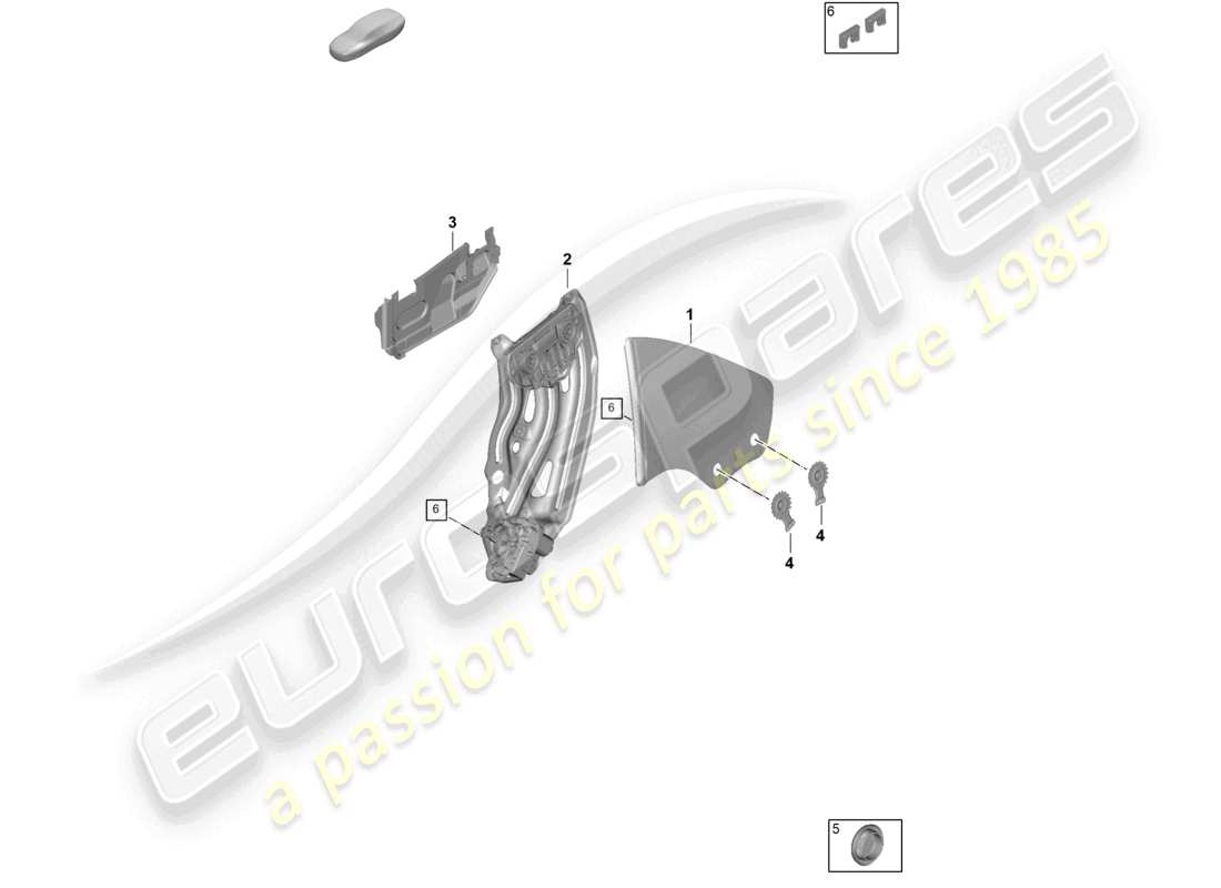 porsche 2025 (992-2) side window cabriolet part diagram