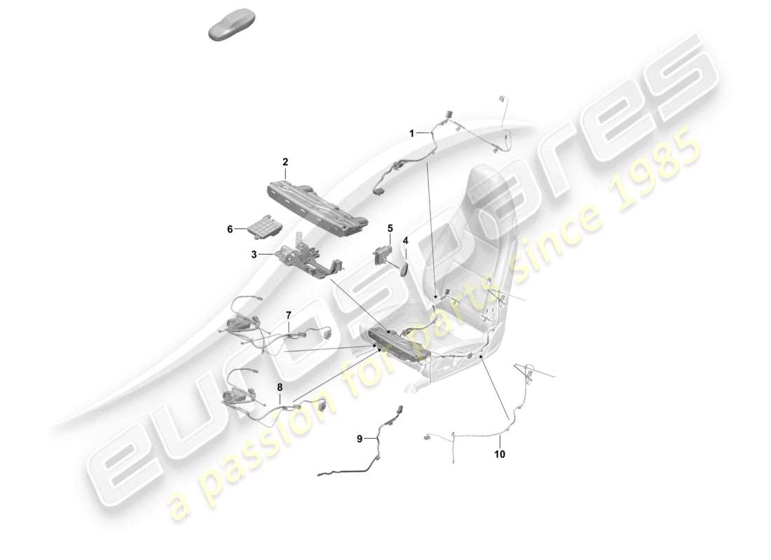 porsche 2020 (718 cayman gt4) wiring looms switch control unit electric motor sports seat part diagram