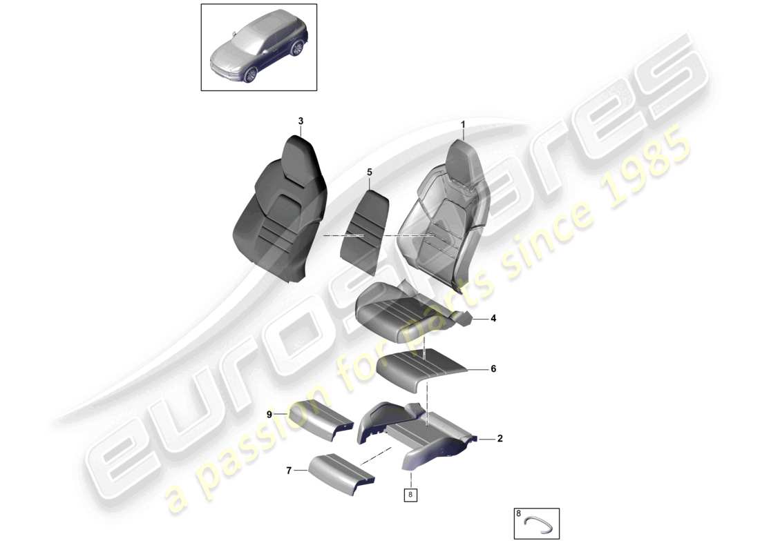porsche 2021 (cayenne e3 9ya/9yb) foam part seat cover sports seat d >>- 05.04.2020 part diagram
