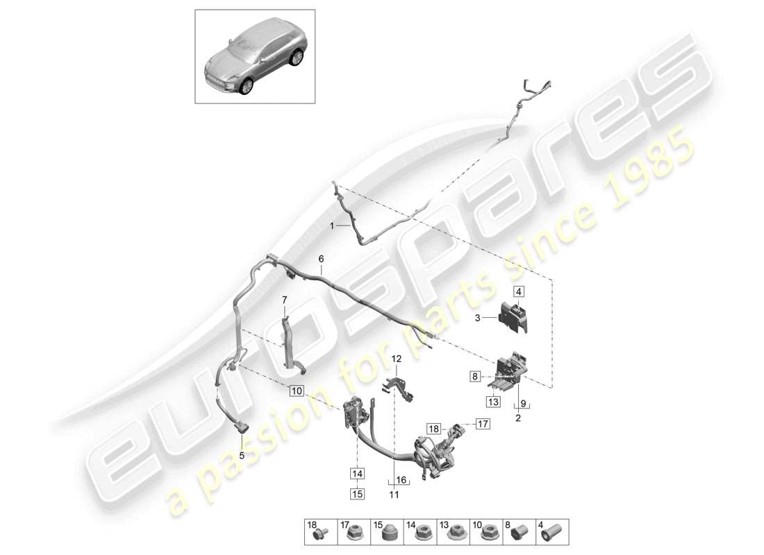 porsche 2021 (macan) wiring harness for battery + and slave lead socket wiring harness for battery +, starter, alternator, and earth wire part diagram