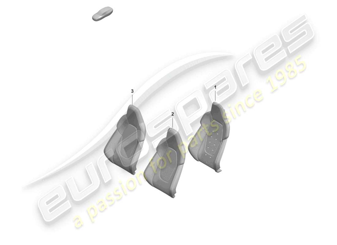porsche 2024 (992-2 turbo / s) foam part backrest cover sports seat plus for models with seat venti- lation part diagram