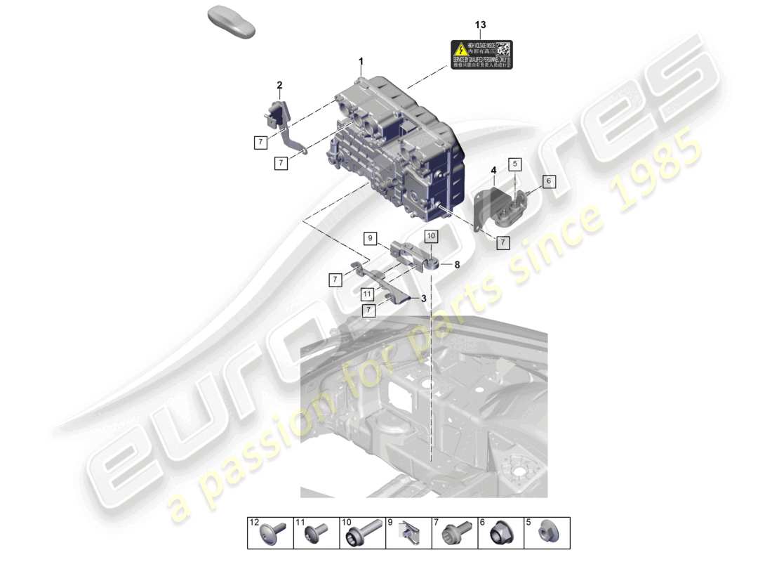porsche 2026 (992-2) power and control electronics- for electric drive part diagram