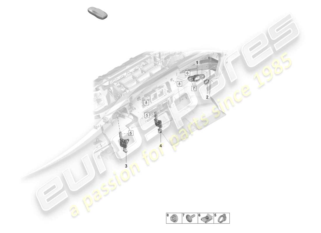 porsche 2026 (panamera 976) air conditioning fasteners and suspension brackets part diagram