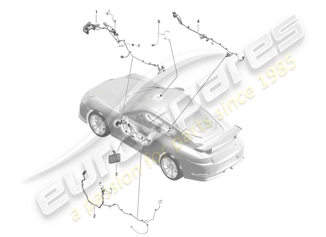 porsche 2021 (991-2 r/gt3/rs) wiring looms doors centre console control unit doors convertible top control d - mj 2018>> part diagram