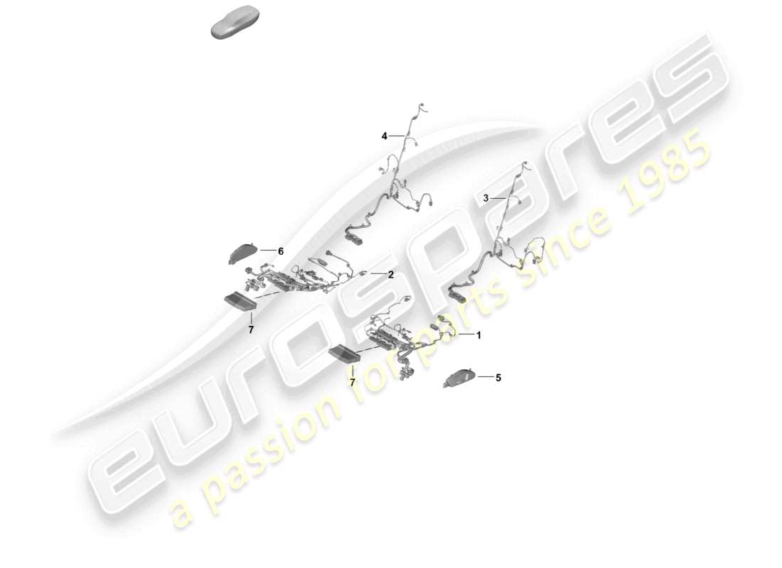porsche 2024 (panamera 976) electrics standard seat part diagram