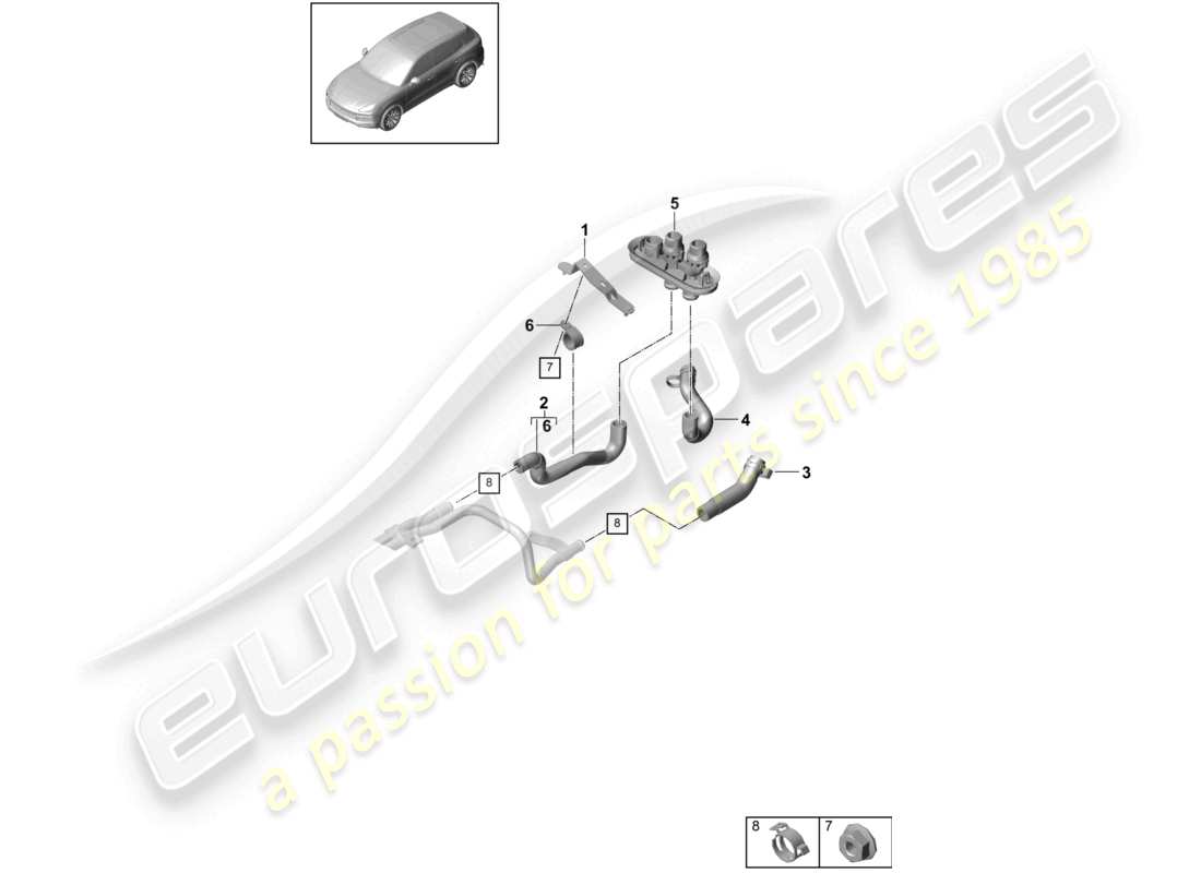 porsche 2024 (cayenne e3 9ya/9yb) heater battery low-temperature circuit for vehicles with hybrid drive part diagram