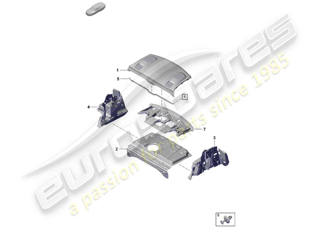 porsche 2023 (taycan 9j1-1) tray sound absorber part diagram