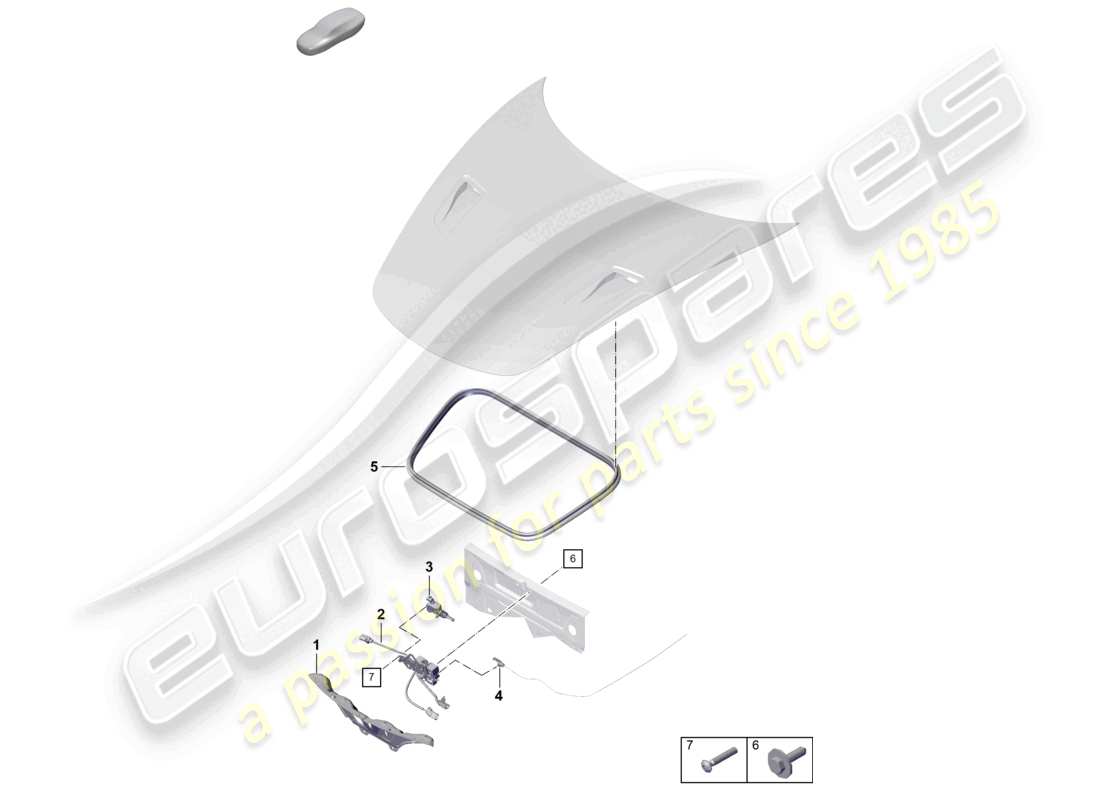 porsche 2021 (718 boxster spyder) cover front part diagram