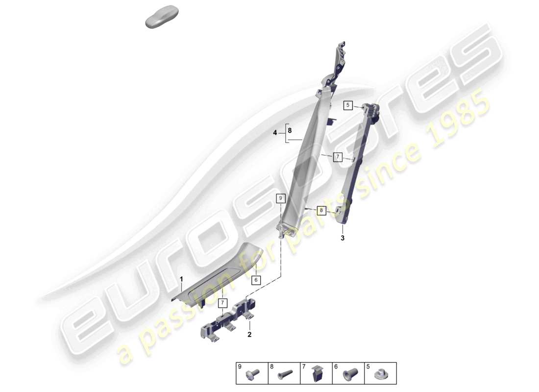 porsche 2025 (panamera 976) tread trim rear part diagram