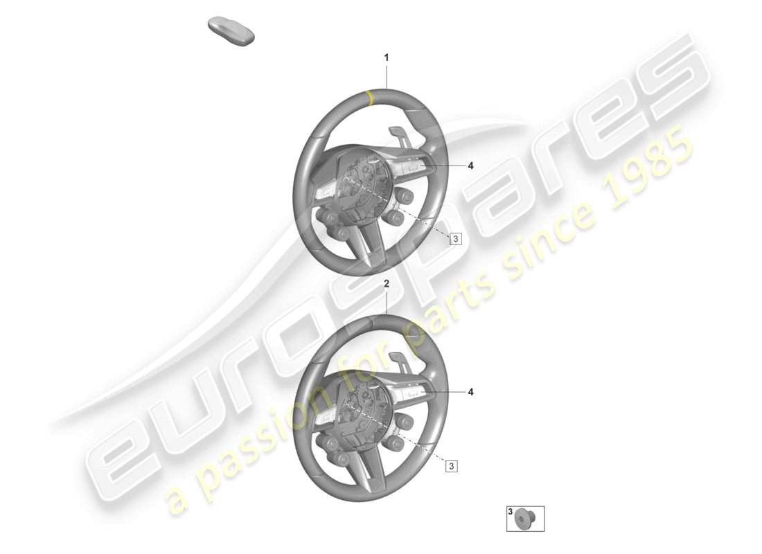 porsche 2022 (992-1 gt3/rs/st) multifunction steering wheel gt3 rs - pdk - weissach package part diagram