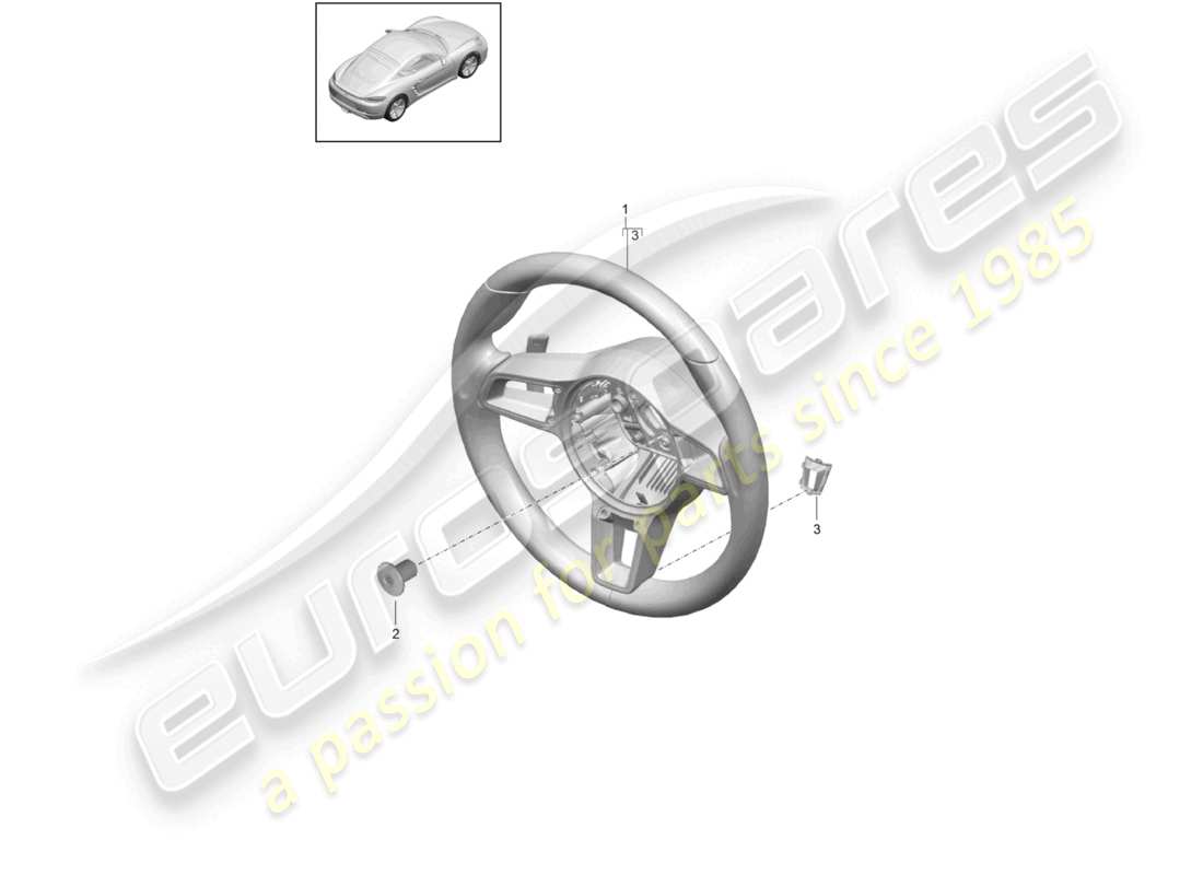 porsche 2021 (718 cayman) steering wheel manual gearbox part diagram