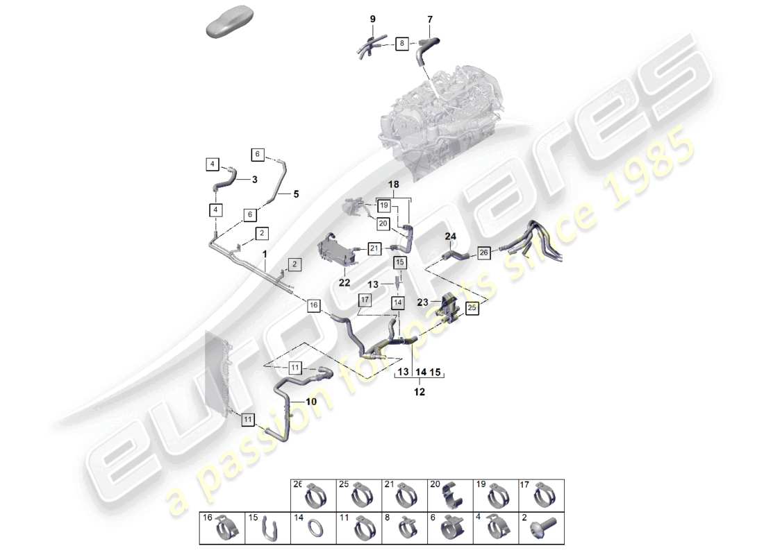 VIEW PARTS DIAGRAMS FROM THE PORSCHE CAYENNE PARTS CATALOGUE a part diagram from the porsche cayenne parts catalogue