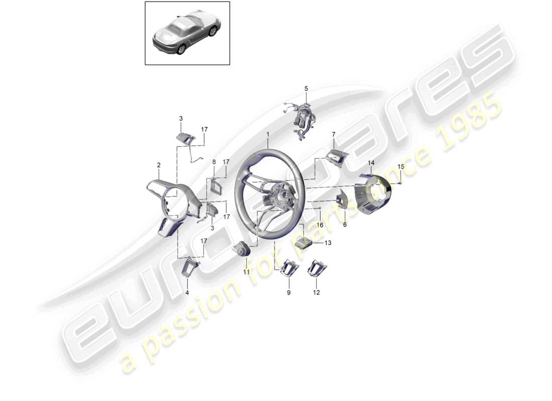 VIEW PARTS DIAGRAMS FROM THE PORSCHE BOXSTER PARTS CATALOGUE a part diagram from the porsche boxster parts catalogue