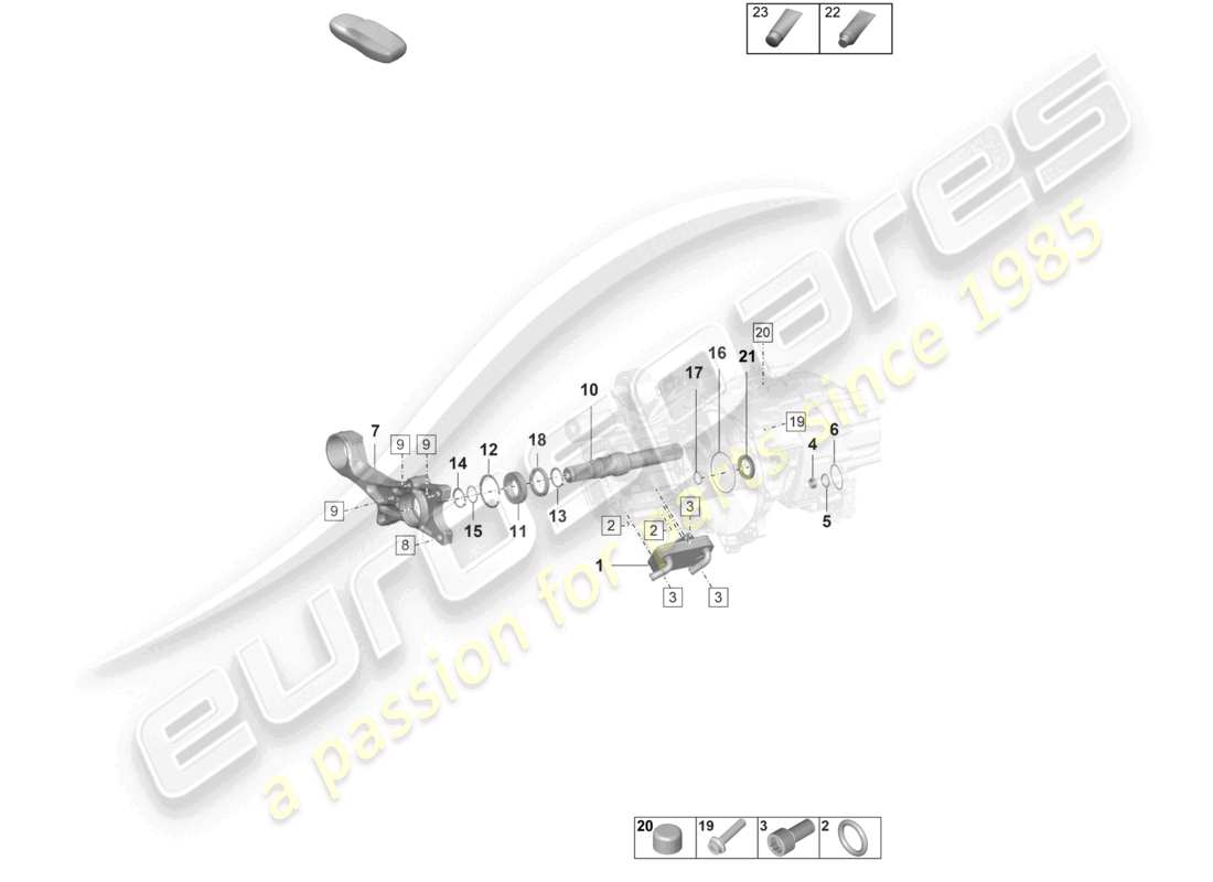 a part diagram from the porsche taycan parts catalogue