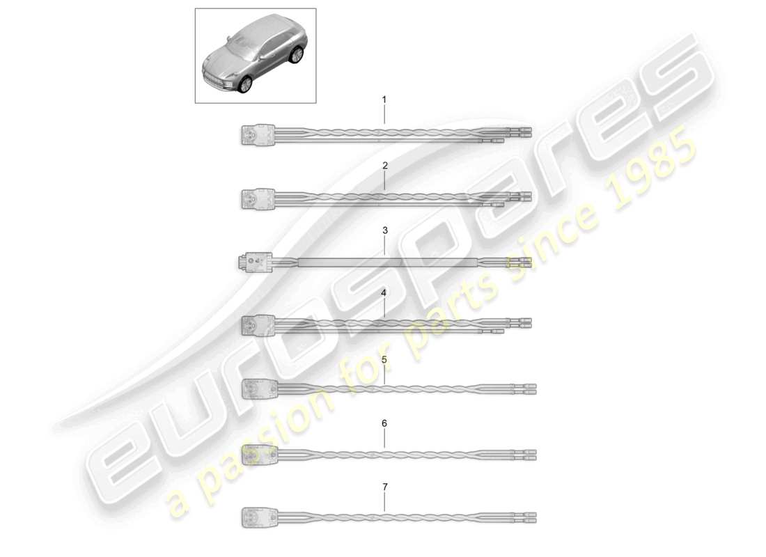 porsche 2023 (macan) wire set airbag for seat belt part diagram