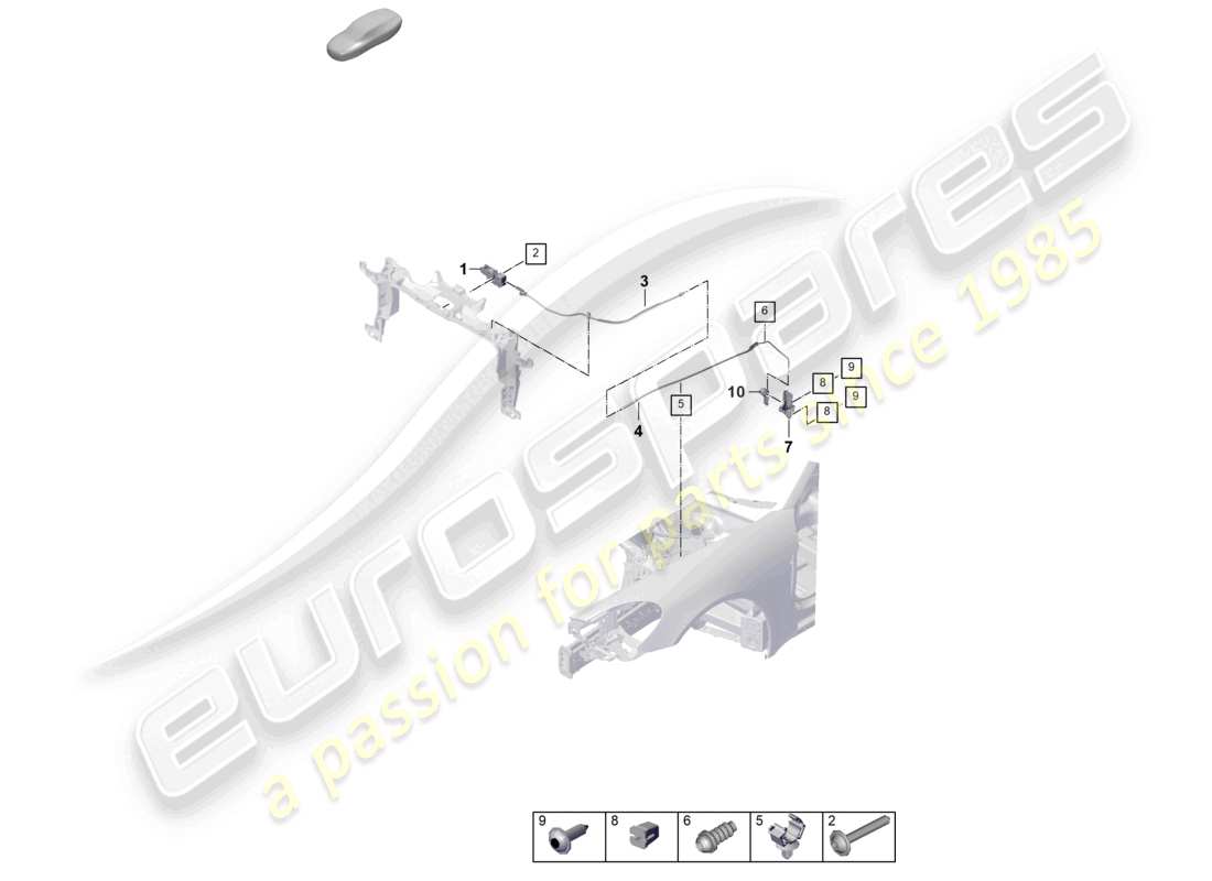 porsche 2024 (panamera 976) lid lock front accessories part diagram