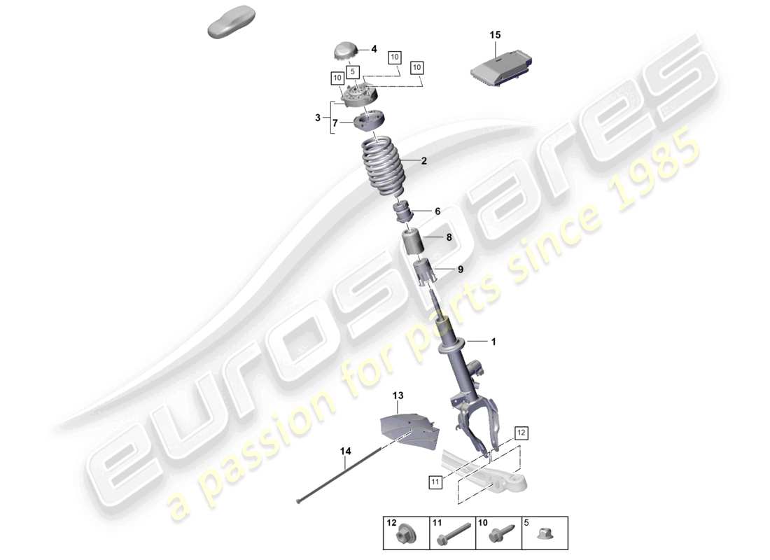 porsche 2026 (cayenne e3 pa) steel spring suspension coil spring shock absorbers part diagram