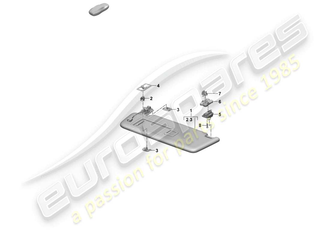 porsche 2025 (macan-e) sun vizors part diagram