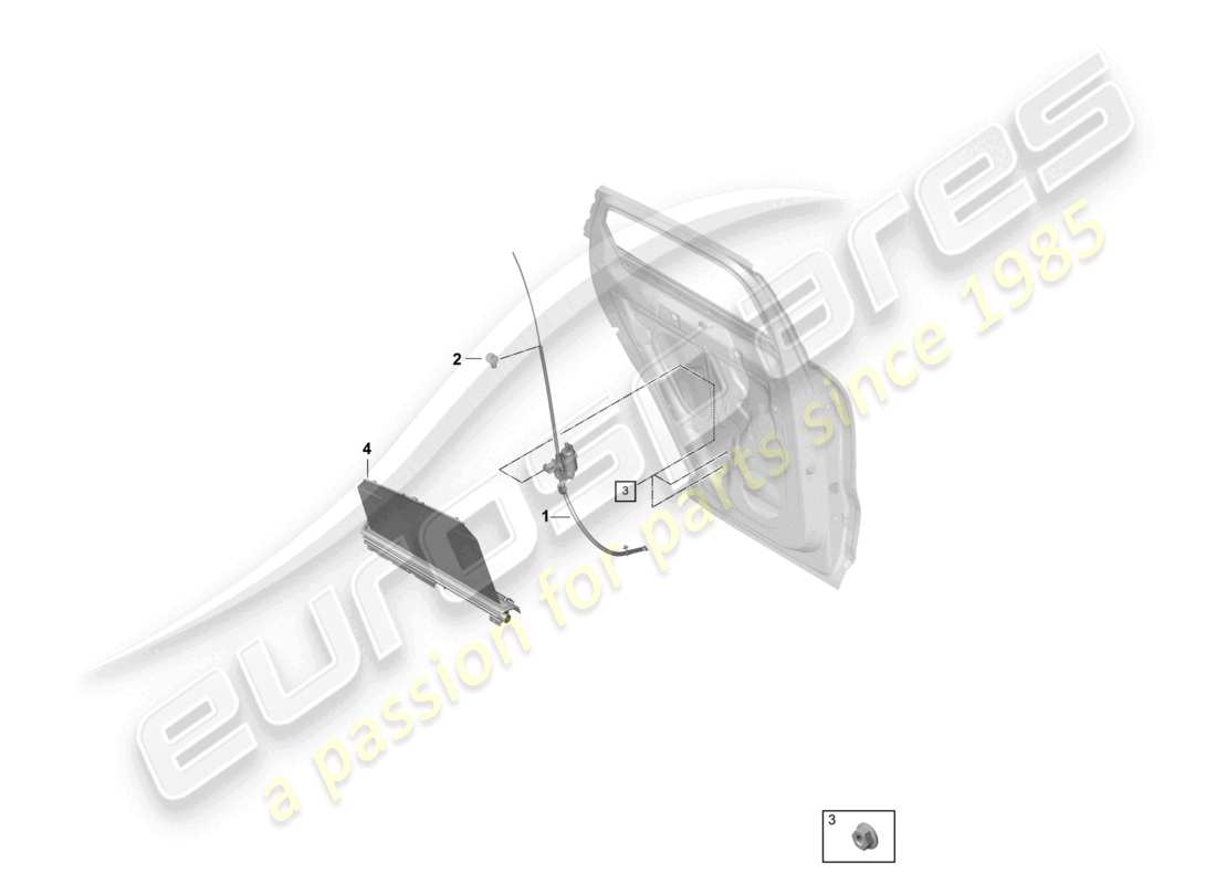 porsche 2021 (cayenne e3 9ya/9yb) roller blind rear door part diagram