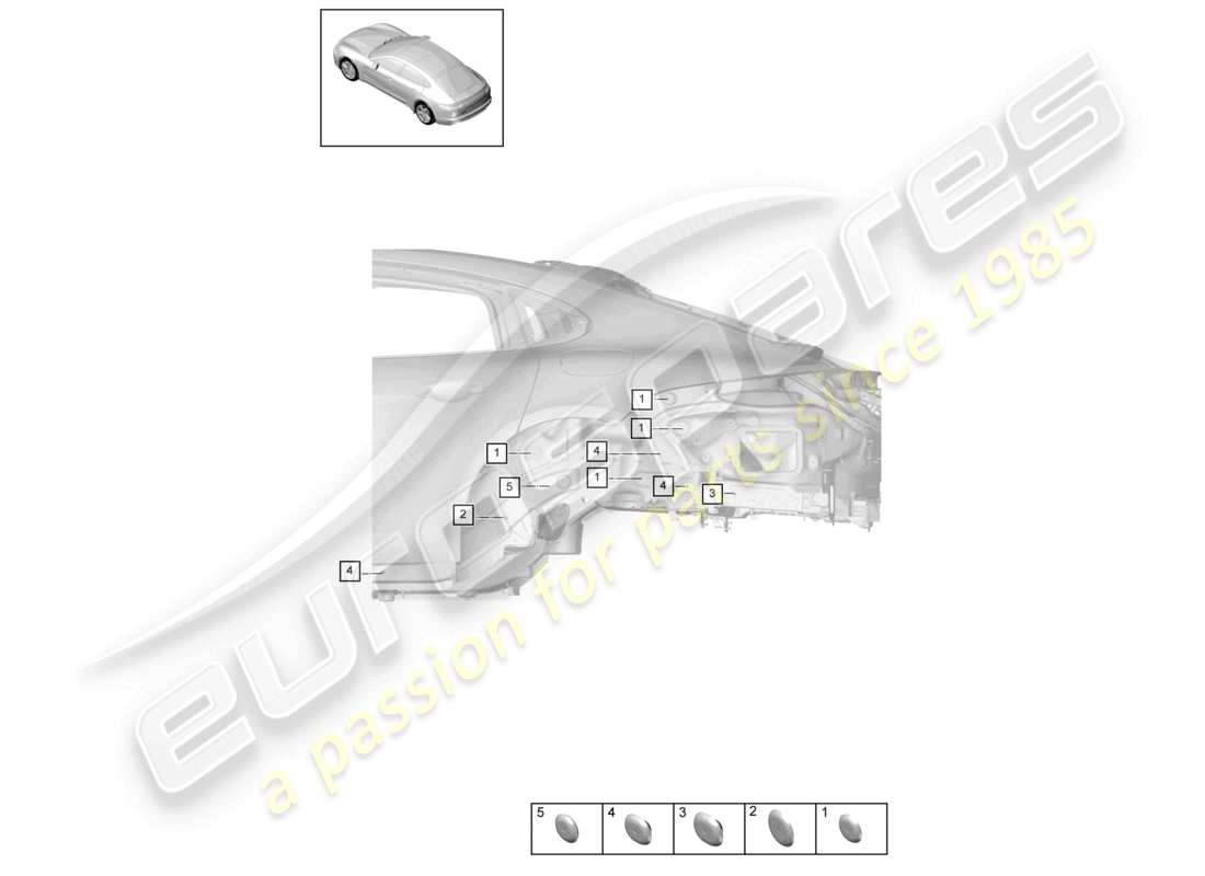 porsche 2021 (panamera 971-1) bungs front end parts diagram